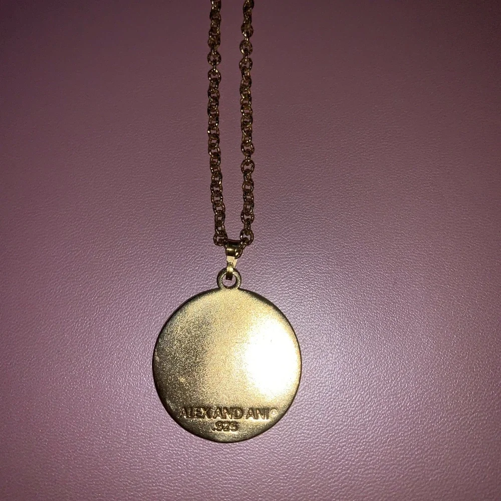 Alex and Ani Blue Lotus Necklace | 14k Gold/Sterling Silver | Swarovski Crystal - Picture 7 of 8